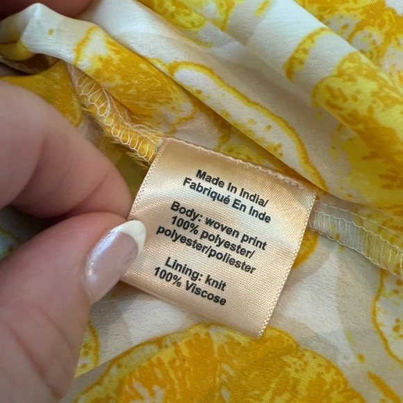 Anthropolgie Porridge Women’s XS Lemons Print Layered Silky Flowy Tank Top - Picture 3 of 9